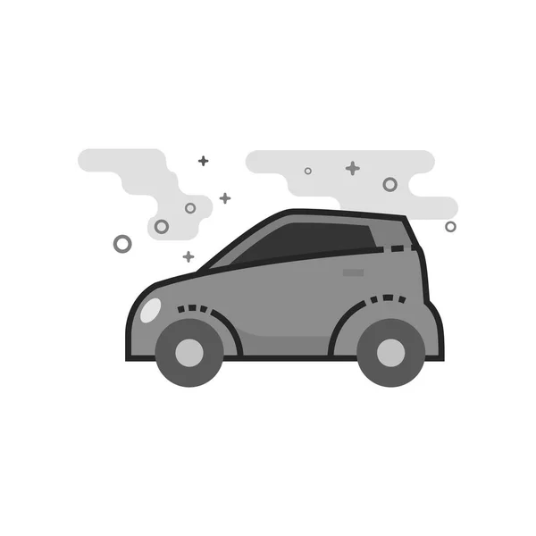 Ikon Mobil Hijau Dengan Garis Datar Bergaya Abu Abu Ilustrasi - Stok Vektor