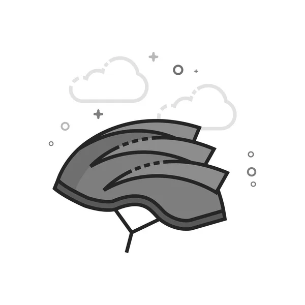 Bicycle Helmet Icon Flat Outlined Grayscale Style Vector Illustration — Stock Vector