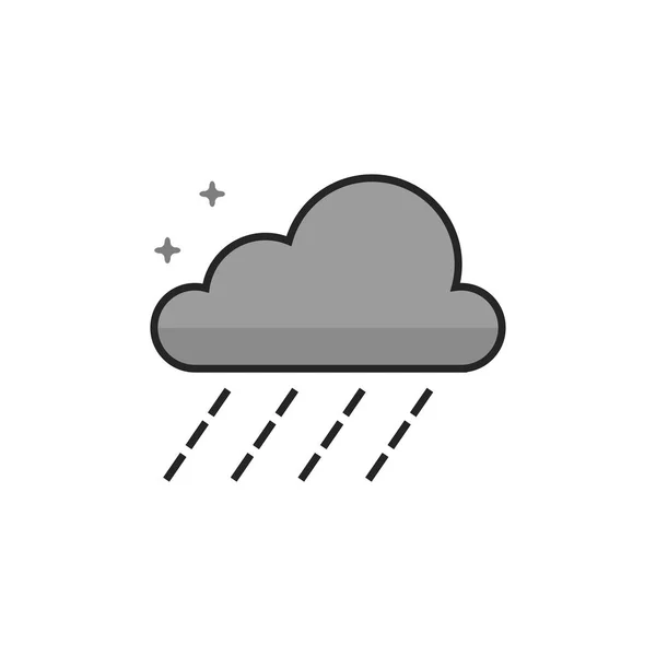 Flat gråskala ikonen - regnmoln — Stock vektor