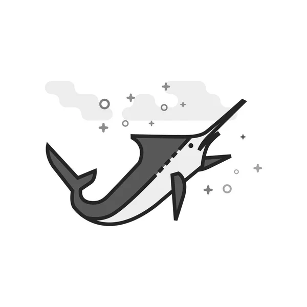 Icono de escala de grises plana - Peces — Vector de stock