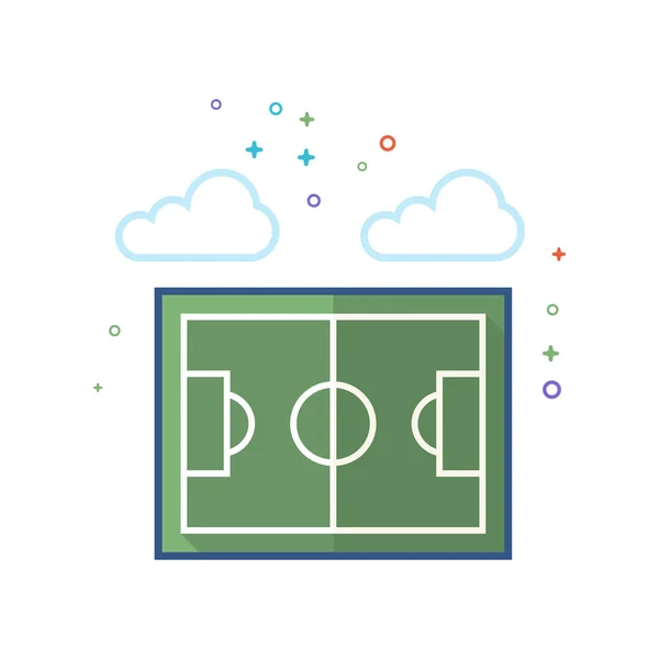 Fotbalová Ikona Pole Přehledu Plochý Barevný Styl Vektorové Ilustrace — Stockový vektor