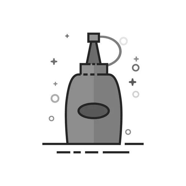 Flat Grayscale Icon - Ketchup bottle — Stock Vector