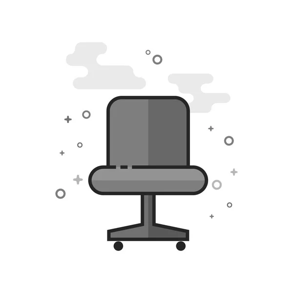 フラットの輪郭を描かれたグレースケール スタイルのオフィス椅子アイコン ベクトル図 — ストックベクタ