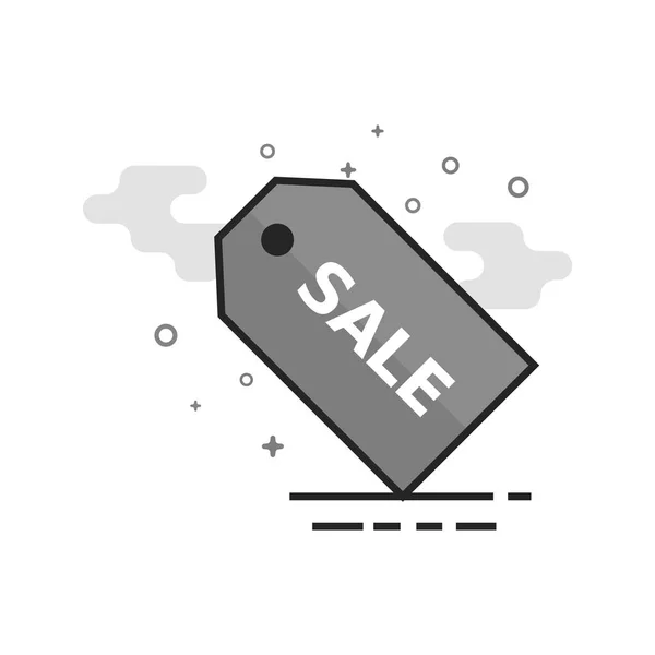 Sale Tag Symbol Flach Umrissenem Graustufenstil Vektorillustration — Stockvektor