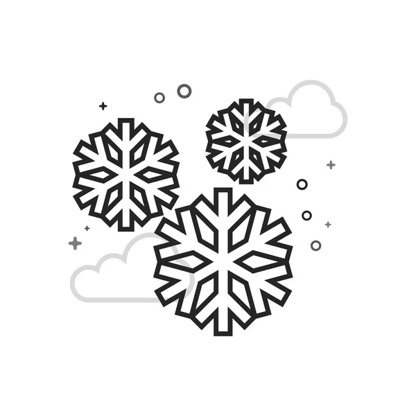 Snowflake Icon Flat Outlined Grayscale Style Vector Illustration — Stock Vector