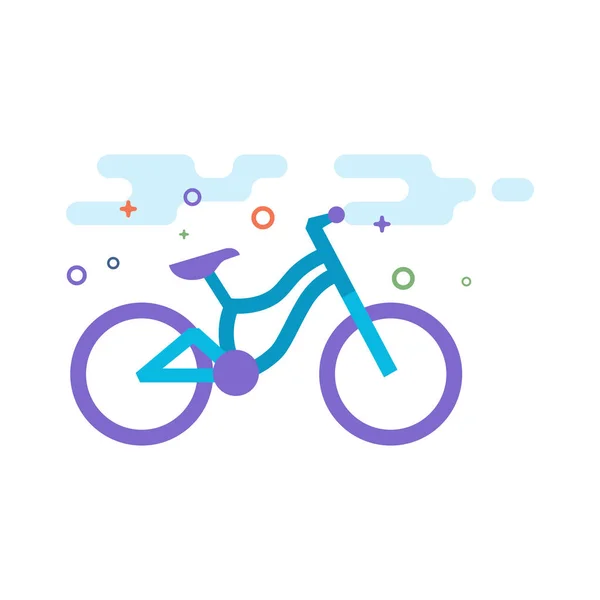 Icône Vélo Montagne Dans Style Couleur Plate Esquissée Illustration Vectorielle — Image vectorielle