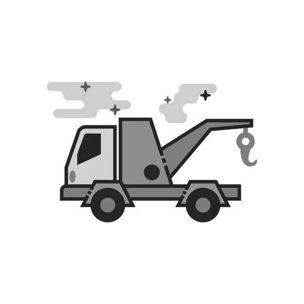 Tow Icon Flat Outlined Grayscale Style Vector Illustration — Stock Vector