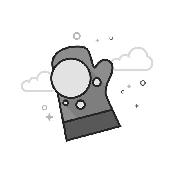 Hand Holding Snow Icon Flat Outlined Grayscale Style Vector Illustration — Stock Vector