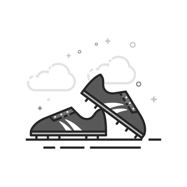 Icône Chaussure Football Dans Style Plat Niveaux Gris Illustration Vectorielle — Image vectorielle