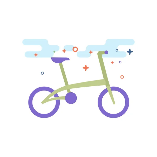 Icono Bicicleta Estilo Color Plano Delineado Ilustración Vectorial — Vector de stock