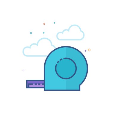 Ölçü bandı simgesi Seviyelendirilmiş düz renk tarzı. Vektör çizim.