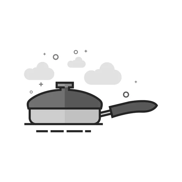 Icona in scala di grigi piatta - Pentola da cucina — Vettoriale Stock