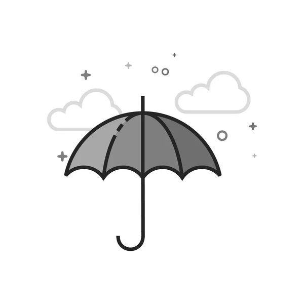 Paraply Ikonen Plana Konturerade Gråskala Stil Vektorillustration — Stock vektor