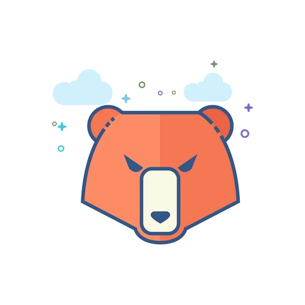 Plochý barevný ikona - medvěd — Stockový vektor