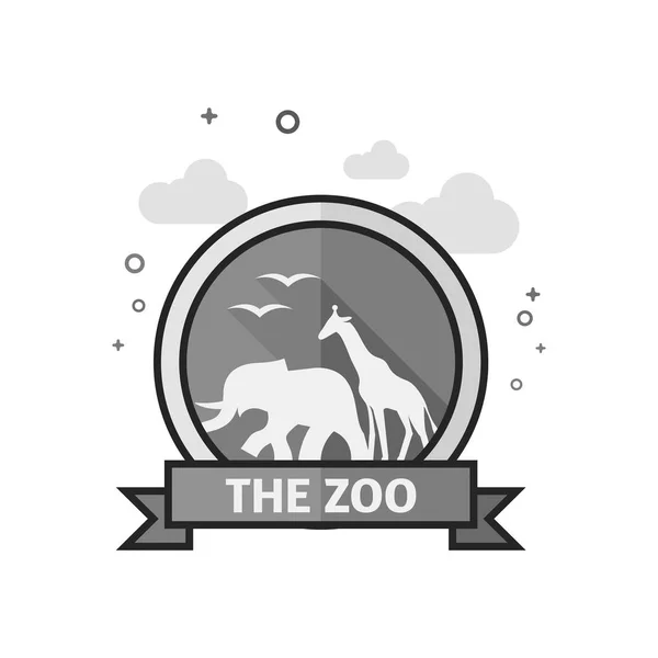 Ícone de escala de cinza plana - Portão do zoológico — Vetor de Stock