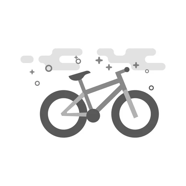 Значок Велосипеда Жирной Шиной Плоском Очерченном Стиле Оттенках Серого Векторная — стоковый вектор