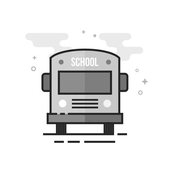 Icono Autobús Escolar Estilo Plano Esbozado Escala Grises Ilustración Vectorial — Archivo Imágenes Vectoriales