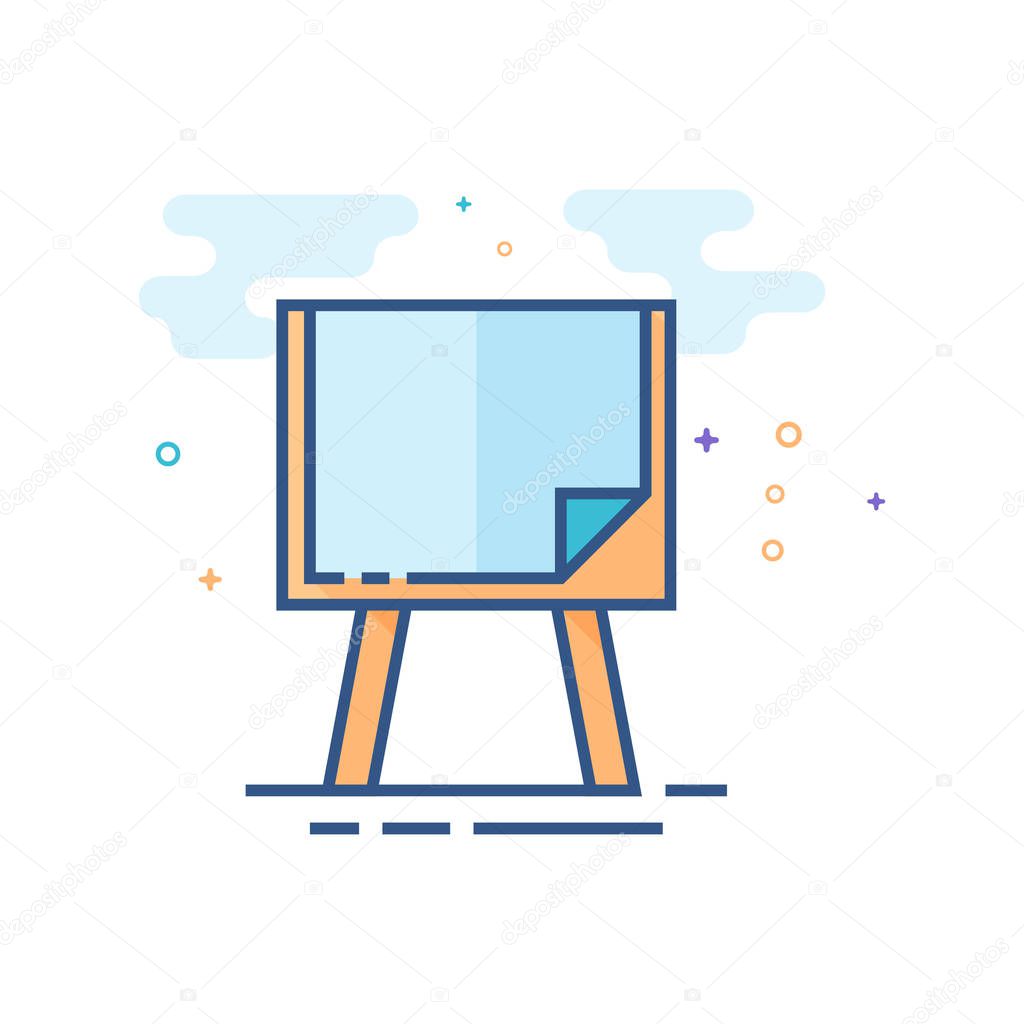 Painting stand icon in outlined flat color style. Vector illustration.