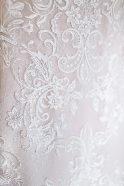 Robe de mariée blanche close-up — Photo