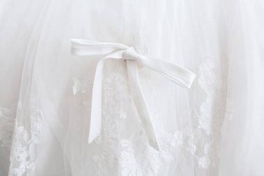 Gelinlik, closeup güzel beyaz yay