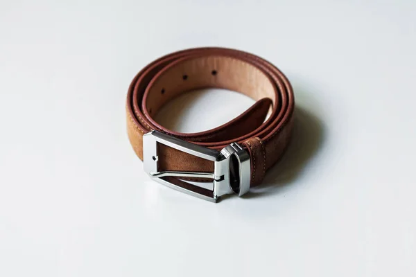 Leather belt isolated on white background. — Stock Photo, Image