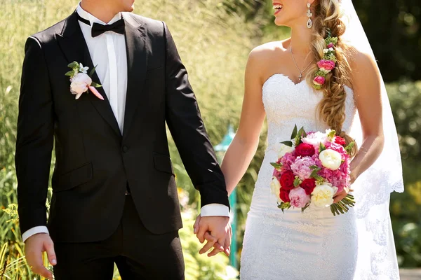 Young wedding couple. Groom and bride together. Royalty Free Stock Photos