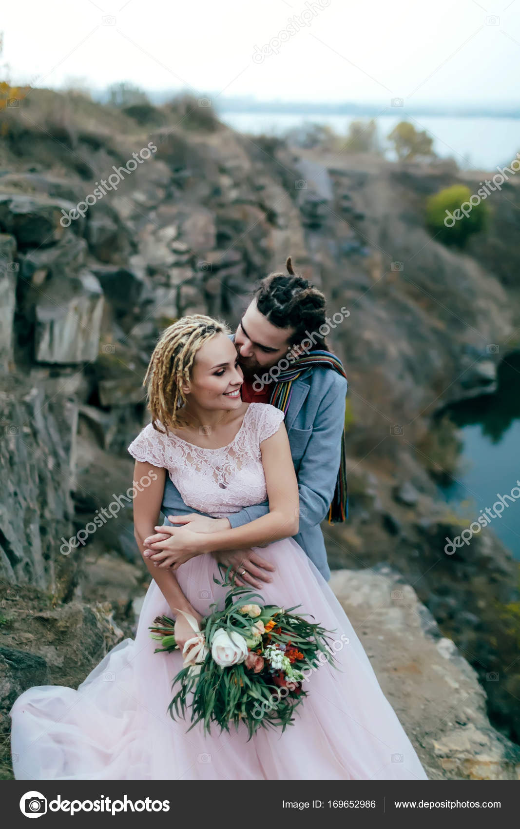 Dreadlock Style For Wedding Stylish Couple Newlyweds