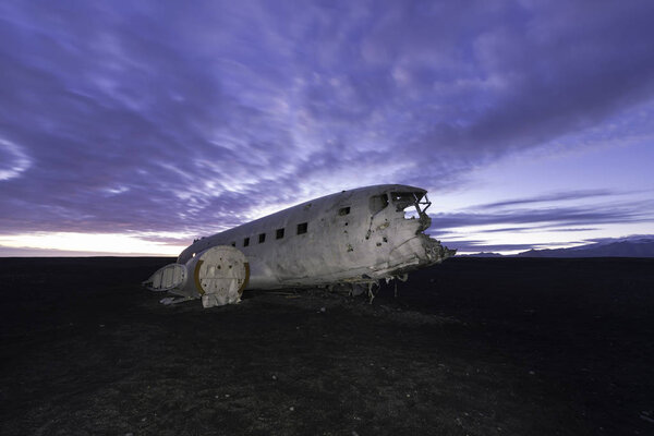 The abandoned  Airplane on Solheimasandur beach. Iceland