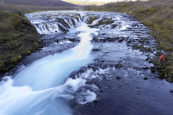 Bruarfoss (Brückenfall), ist ein Wasserfall am Fluss bruara, in Island — Stockfoto