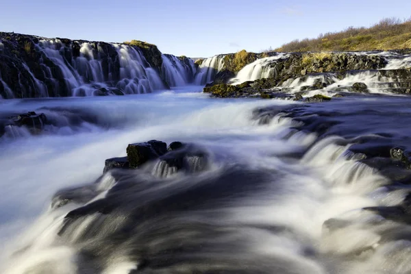 Bruarfoss (most upadku), jest wodospad na rzece Bruara, w Islandii — Zdjęcie stockowe