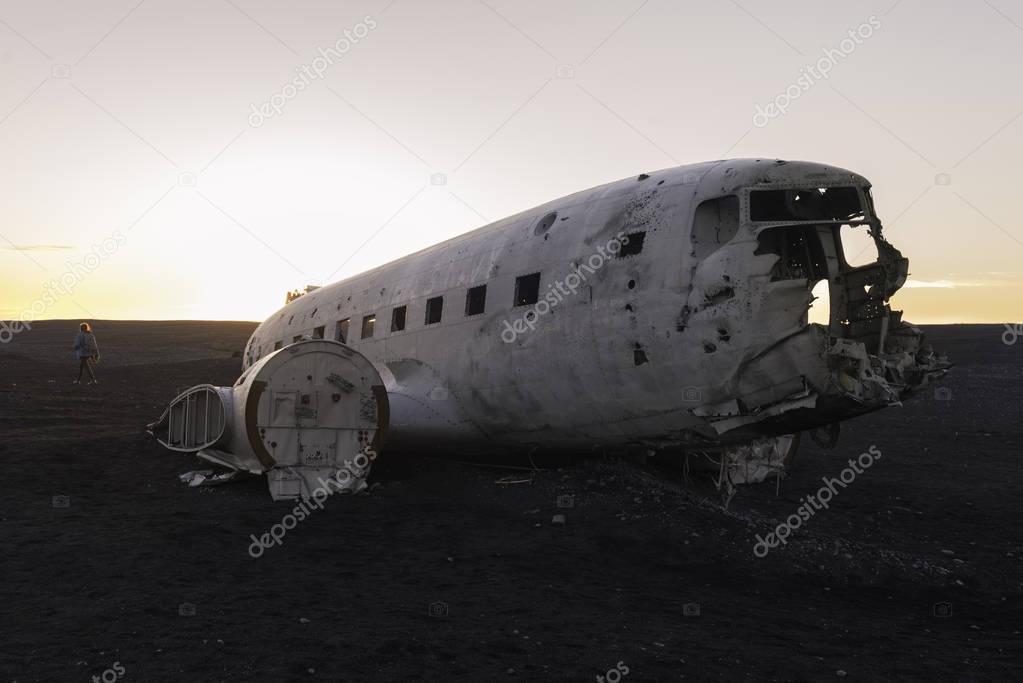 The abandoned  Airplane on Solheimasandur beach. Iceland