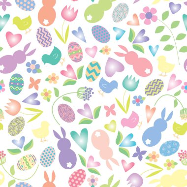 Sorunsuz vektör beyaz Paskalya desen