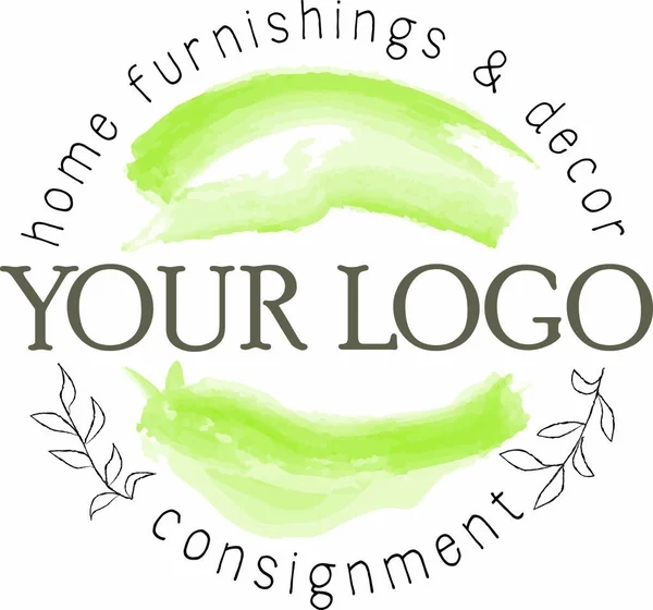 Individuelles Logo Design Kreis Mit Aquarell Und Handillustrationseffekten Moderner Schrift — Stockvektor