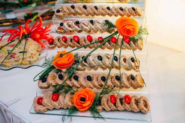 Catering Essen Hochzeitsbuffet — Stockfoto