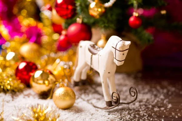 Arbre de Noël décor de cheval — Photo