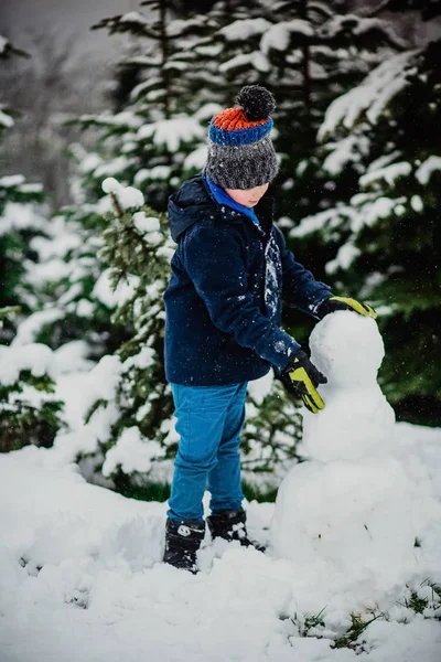 Neige hiver garçon enfant — Photo