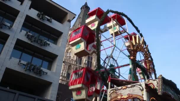 Mercado de Navidad carrusel de Navidad — Vídeos de Stock