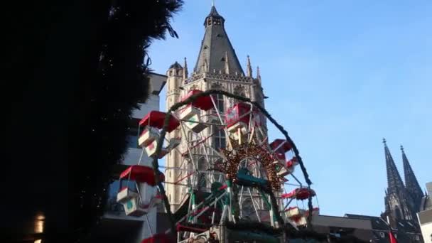 Mercado de Navidad carrusel de Navidad — Vídeo de stock