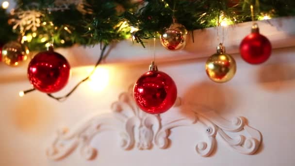 Dekorasi mainan Natal musim dingin — Stok Video