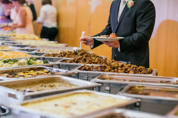 Catering cibo per matrimoni a buffet — Foto Stock