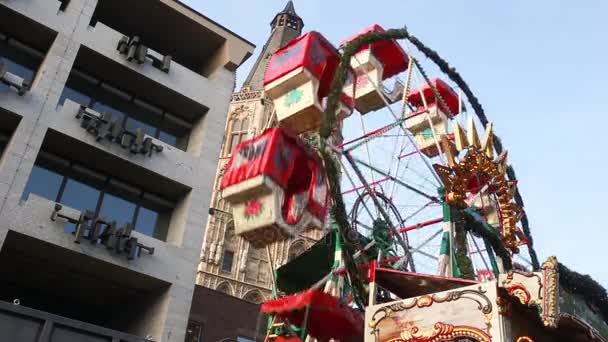 Carrousel marché de Noël cheval — Video