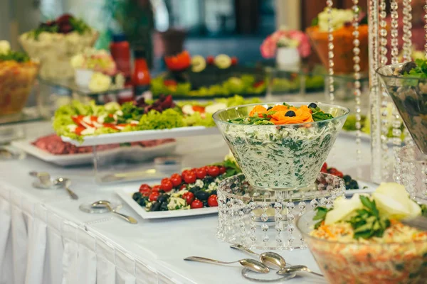 Catering ślubu Panna Młoda tabeli — Zdjęcie stockowe