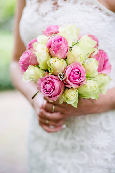 Flowers wedding bride rings