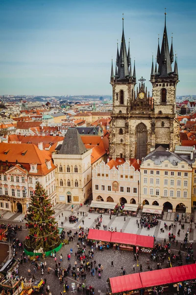 Prague tcheque vieille ville, marché de Noël, décembre 2014 — Photo