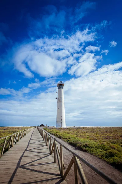 Fuerteventura farol ilha praia — Fotografia de Stock