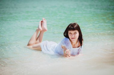 Plaj Balos, Girit Beautyful kadın