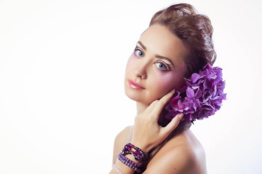 makyaj ile Beautyful kadın