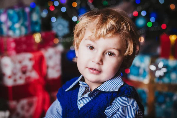 Baby boy with christmas decor — Stock Photo, Image
