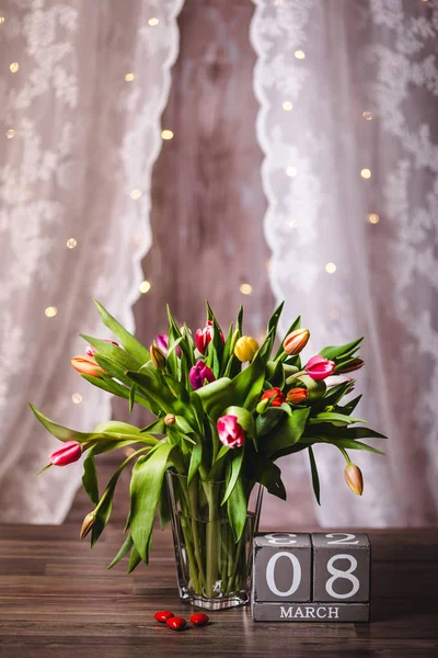Hermosa primavera tulipanes San Valentín —  Fotos de Stock