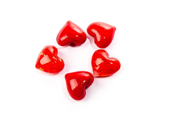 Cam kırmızı kalp arka plan — Stok fotoğraf